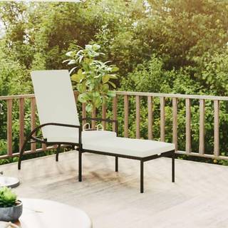 liggestol med fodskammel polyrattan sort
