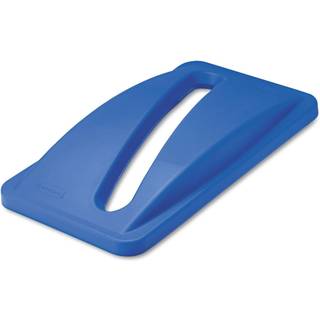 Rumbermaid Kommercielle produkter Blå genbrug Papirkurv kan paper genvinding låg til brug med slanke Jim -genbrugsbakker