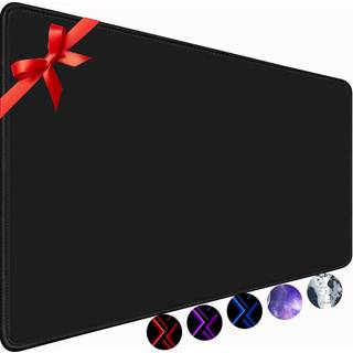Tednetgo stor musepude Gaming Mouse Pad Lang muspuder Vandt?t Ekstra stor stor musepude med syet kant XXL Ikke-glide sort computer Mousepad Desk