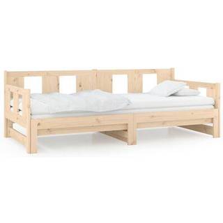 Daybed Med Udtræk 2X(90X200) Cm Massivt Fyrretræ - Hvid / 80 x 200 cm