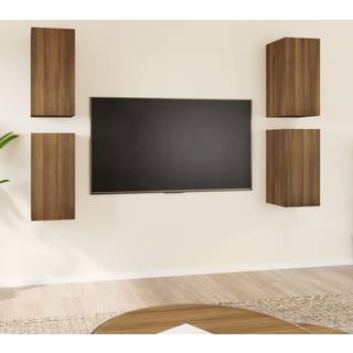 tv-skabe 4 stk. 30,5x30x60 cm konstrueret træ brun egetræsfarve