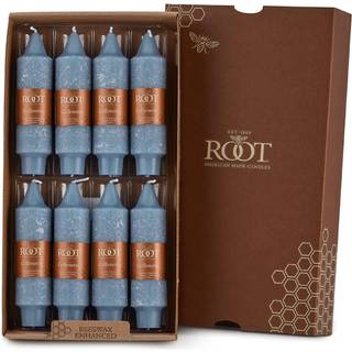 Root Candle Unscented middagslys Premium Beeswax Blend Boxed Candle Set 5-tommer Williamsburg Blue 8-Count