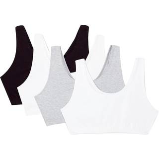 Frugt af v?ven Kvinders opbyggede tankstil Sport Bra Value Pack Black/White/White/Heather Gray 4-Pack 42