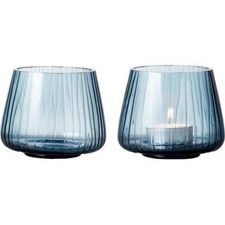 Bitz Kusintha Glas Fyrfadsstager - 2 stk - Smoke Grey