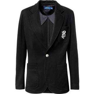 Polo Ralph Lauren Embroidered cotton-blend blazer - black - XL+