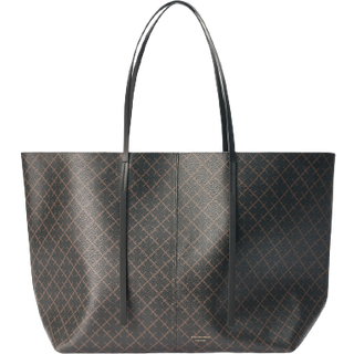 Abi tote bag med print - Dark Chokolate - ONE SIZE