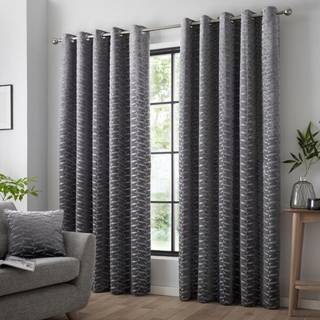 Curtina Curtina Grey Kendal Eyelet Curtains
