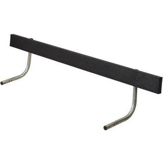 PLUS Classic ryglæn til bord/bænkesæt, sort/RePlast/stål, 177 cm