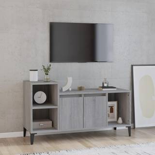 tv-bord 100x35x55 cm konstrueret træ grå sonoma-eg
