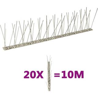 Fuglepigge I Sæt Med Rustfrit Stål - 2 rækker / 10 m