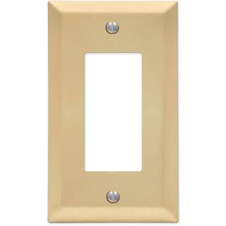 Amerelle 163rSB Century Wallplate 1 Rocker Steel Satin Brass 1-Pack