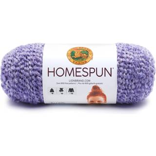 Lion Brand Homespun 790-441B Purple Aster Indhold: 98% akryl, 2% polyester Vægt/længde: 170 g = ca. 169 meter Anbefalede pinde: 6.00 mm Strikkefasthed: 10 x 10 cm = 14 m x 20p Vask: Maskinvask 40°C.