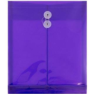 Jampapirplastkonvolutter med knap og streng slips lukning - Brev ?ben ende - 9 3/4 x 11 3/4 - lilla - 12/pakke