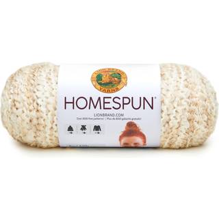 Lion Brand Homespun 790-412A Pearls Indhold: 98% akryl, 2% polyester Vægt/længde: 170 g = ca. 169 meter Anbefalede pinde: 6.00 mm Strikkefasthed: 10 x 10 cm = 14 m x 20p Vask: Maskinvask 40°C.