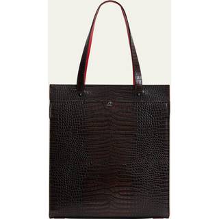 Christian Louboutin Croc-effect leather tote - brown - One Size