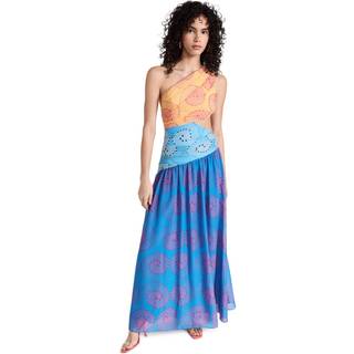 Staud Ashlyn one-shoulder chiffon maxi dress - multicoloured - XXXL