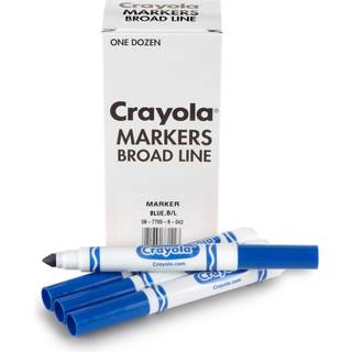 Crayola Broad Line-markere blå, 12 stk., Giftfri - Ideel til børns kunst og klasseprojekter