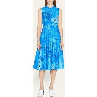 Marni Printed cotton midi dress - blue - XXXS