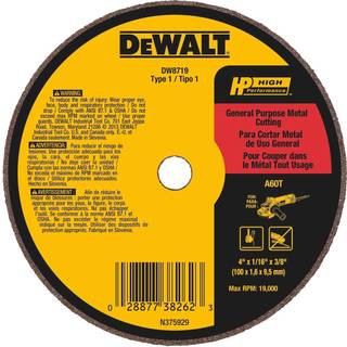 Dewalt DW8719 A60T Wheel 4-tommer x 1/16-tommer x 3/8-tommer