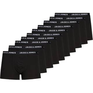 Jack & Jones 10pak ensfarvede underbukser/boksershorts i sort til herre