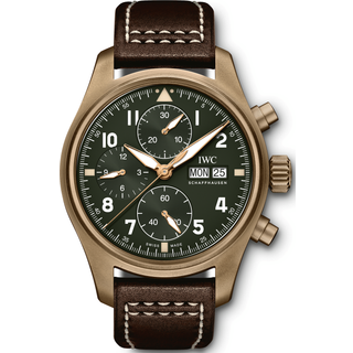 IWC Schaffhausen - Pilot's Spitfire Automatic Chronograph 41mm Bronze and Leather Watch, Ref. No. IW387902 - Men - Green