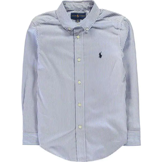 Polo Ralph Lauren Polo Ralph Lauren White Boys Striped Poplin Logo White Shirt