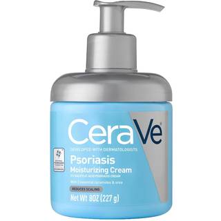 CeraVe Psoriasis Fugtgivende Creme med 2% salicylsyre, ceramider og urea - duftfri, ikke-irriterende lindring