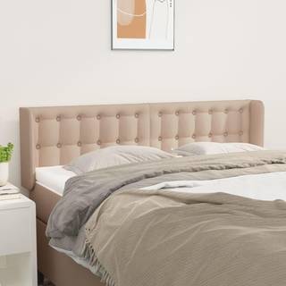 Sengegavl Med Kanter Kunstlæder - Cappuccino / 147 x 16 x 78/88 cm