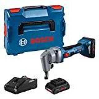 Bosch Professional GNA 18V-16 E Pladestanser med 2 stk. 4,0Ah batterier og lader