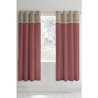 Catherine Lansfield Catherine Lansfield Red Kashmir Lined Eyelet Curtains