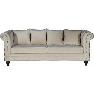 Velvet 3 personers Sofa  - Beige Velour