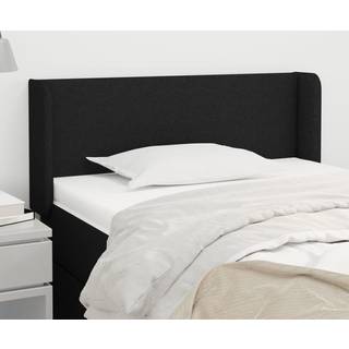 Sengegavl Med Kanter 83X16X78/128 Cm Stof - Sort / 93 x 16 x 78/88 cm