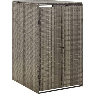 Skraldespandsskjuler 70X80X117 Cm Polyrattan - Grå / 1 skraldespand