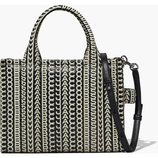 The Monogram Leather Mini Tote Bag, Sort/Hvid