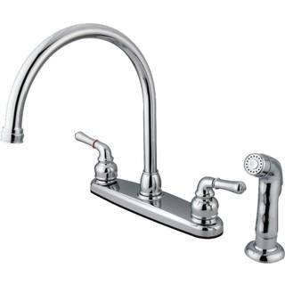 Kingston Brass FB791SP 8-3/4-tommer i tud Reach Magellan 8-tommer CenterSet Kitchen Faucet med ABS-sprøjtepoleret krom