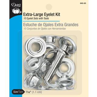Dritz Ekstra-stort v?rkt?j 7/16-tommer 10 t?ller Nikkel Eyelet Kit Zink