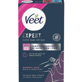 Veet Expert Cold Wax Strips Bikini & Underarms Normal Skin 16pcs