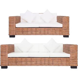 2-Personers Sofa Naturlig Rattan - 2-personers   3-personers