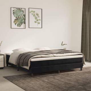 springmadras med pocketfjedre 160x200x20 cm fløjl sort