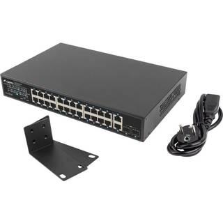 Lanberg Netværksswitch 24-portar, 1GB POE+/2X GB 2X SFP RACK 19” Gigabit Ether