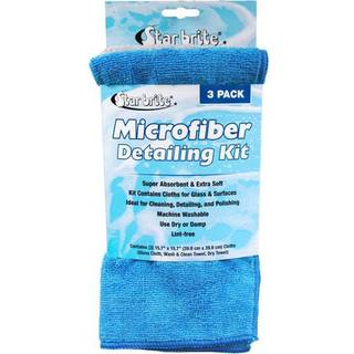 Mikrofiberklude Star Brite Detailing Kit (Glasrens + Vask/Rengøring + Tørring), 40 x 40 cm, 3-pak