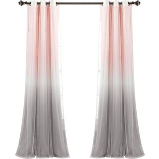 Frodig indretning umbre fiesta grommet ren/trykt lysfiltreringsvindue gardinpanel (enkeltpanel) 84 """" L x 38 """" W blush & gr?