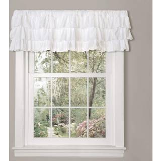 Lush Decor Belle Valance Vintage Chic Style Single Curtain 84 """" W X 18 """" L White