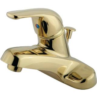 Kingston messing GKB542 Enkelth?ndtag 4 in. Centerset badev?relse vandhane poleret messing