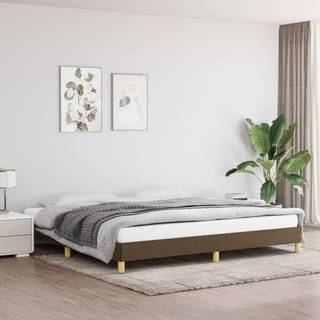 sengeramme uden madras 200x200 cm stof mørkebrun