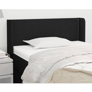 Sengegavl Med Kanter 83X16X78/128 Cm Stof Sort - 103 x 16 x 78/88 cm