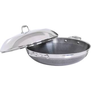 Hexclad Hexclad wok med låg hybrid Ø36 cm Rustfrit stål-sort