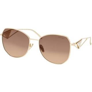 Prada Kvinde PR 57YS ZVN3D0 Solbriller Stål Guld Brun Geometrisk Normal Skygge