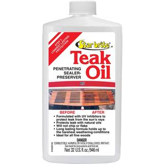 Star Brite Teak Oil - Langvarig gennemtr?ngende forsegler & Preserver med UV -h?mmere - Marine Kvalitet for de h?rdeste vejrforhold 32 oz (081632