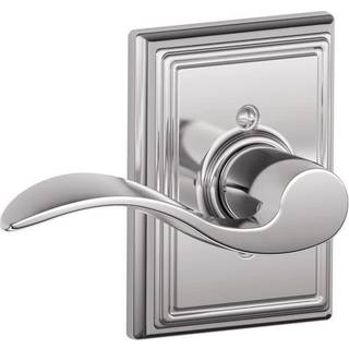 Schlage Accent Lever med Addison trim ikke -drejningslås i lys krom - venstrehåndet - F170 ACC 625 Tilføj LH